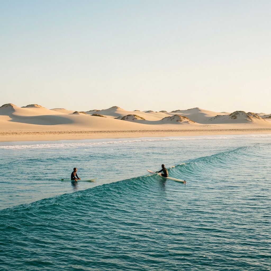 Surfers in the lineup at Mag Bay
